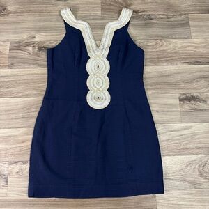 Lilly Pulitzer Valli Shift Dress in True Navy Blue Size 6